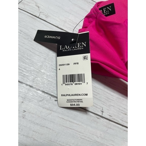 Ralph Lauren women’s twist back bikini top pink halter soft boho cottage core - Picture 8 of 9